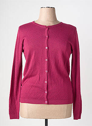 Gilet manches longues col rond violet GEVANA femme