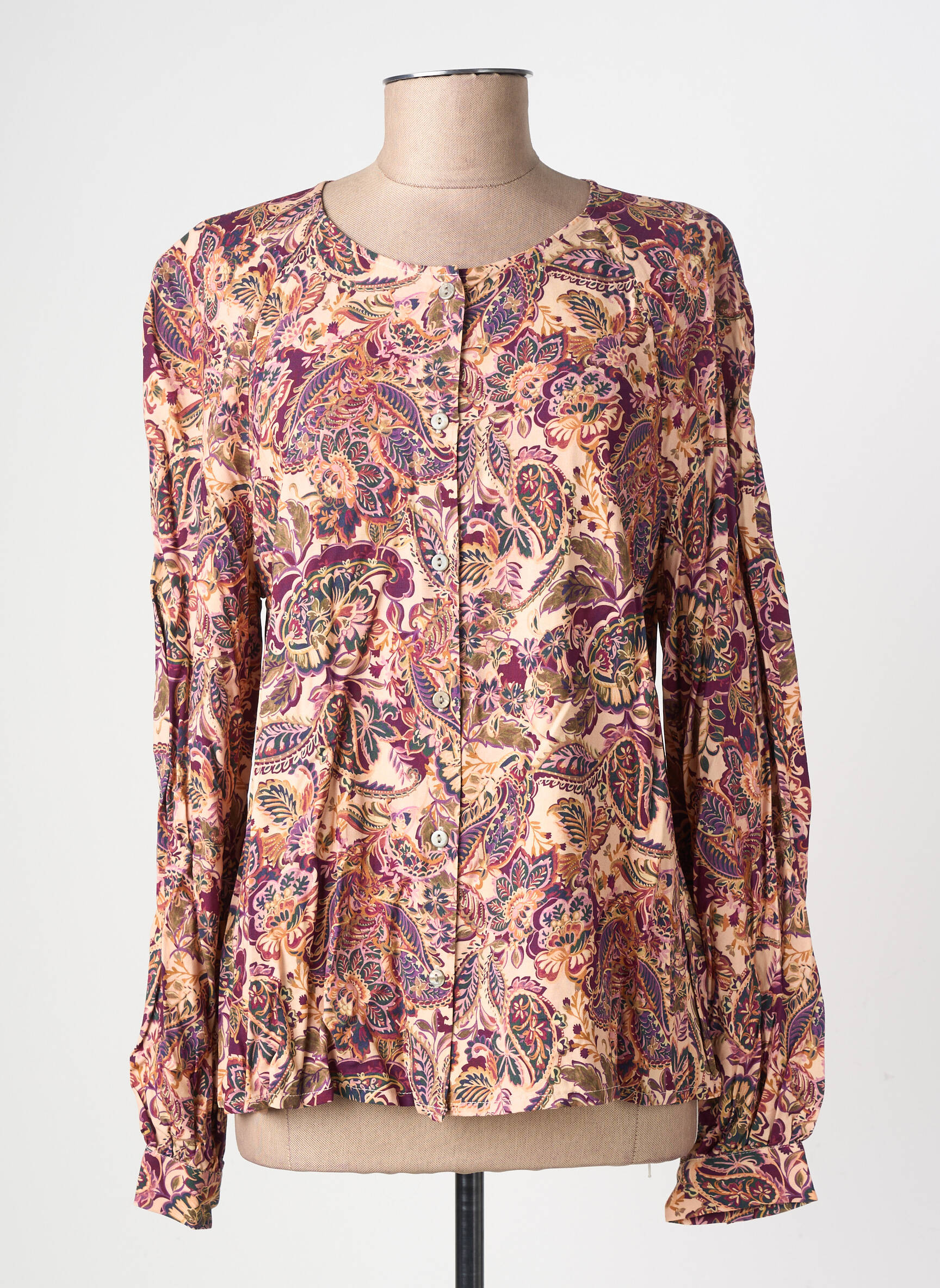 Chemisier coupe cintrée manches longues violet GEVANA femme