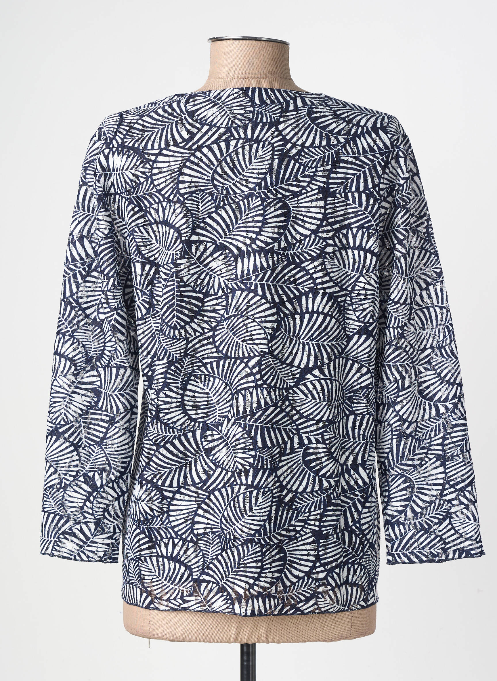 Top stretch manches 3/4 bleu GEVANA femme