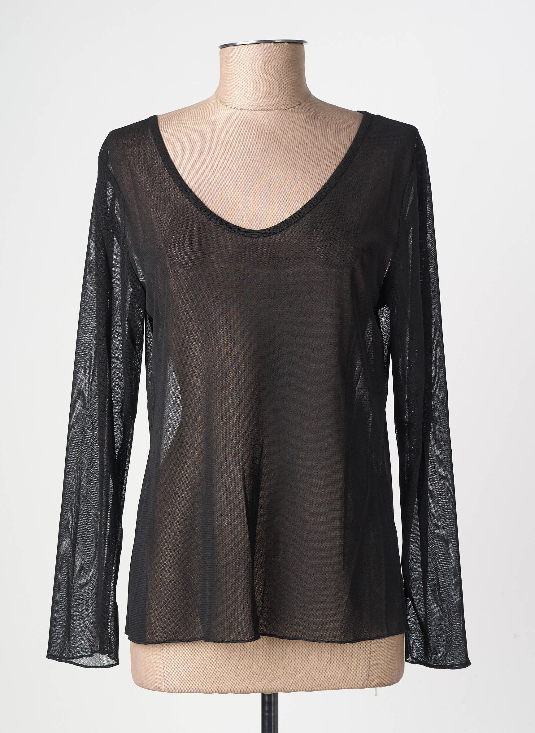 Top manches longues manches longues noir GEVANA femme