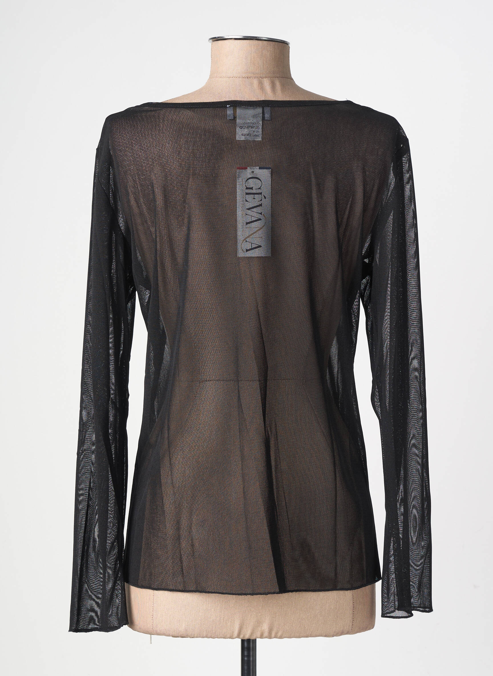 Top manches longues manches longues noir GEVANA femme