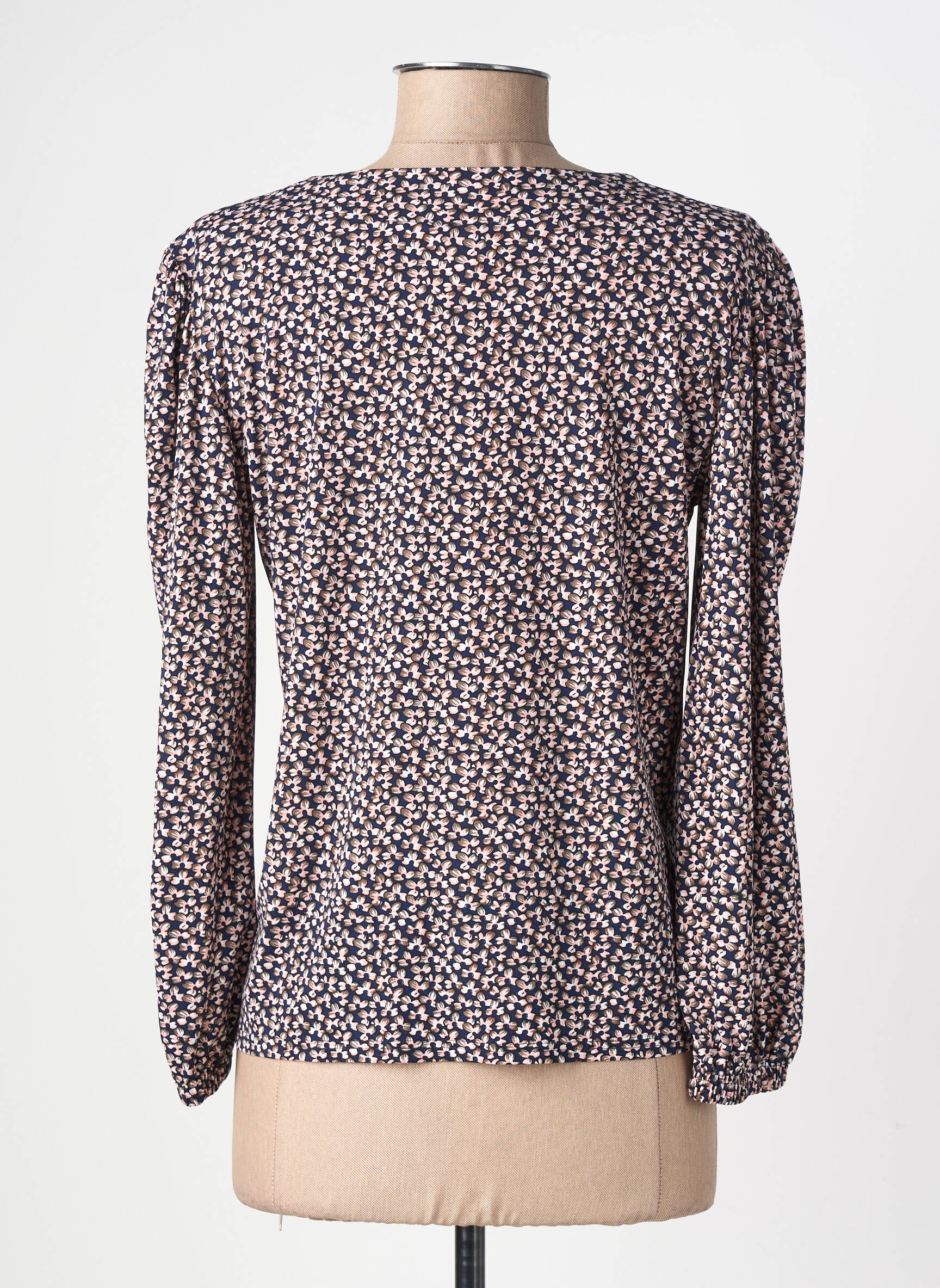 T-shirt imprimé fantaisie manches longues bleu GEVANA femme