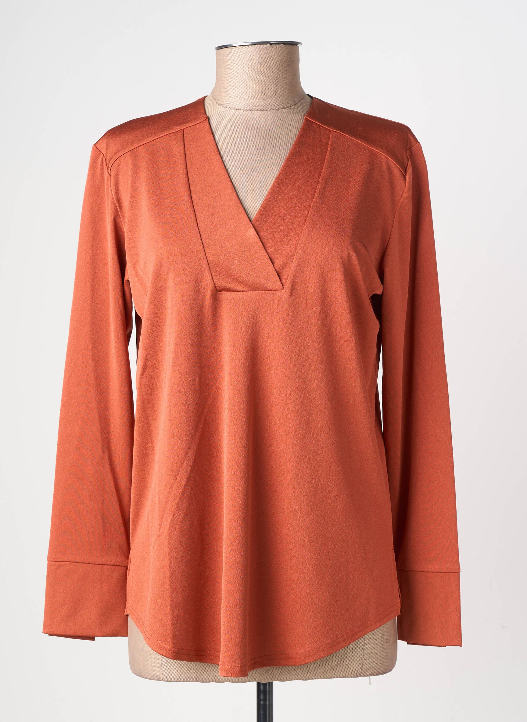 Blouse manches longues manches longues orange GEVANA femme