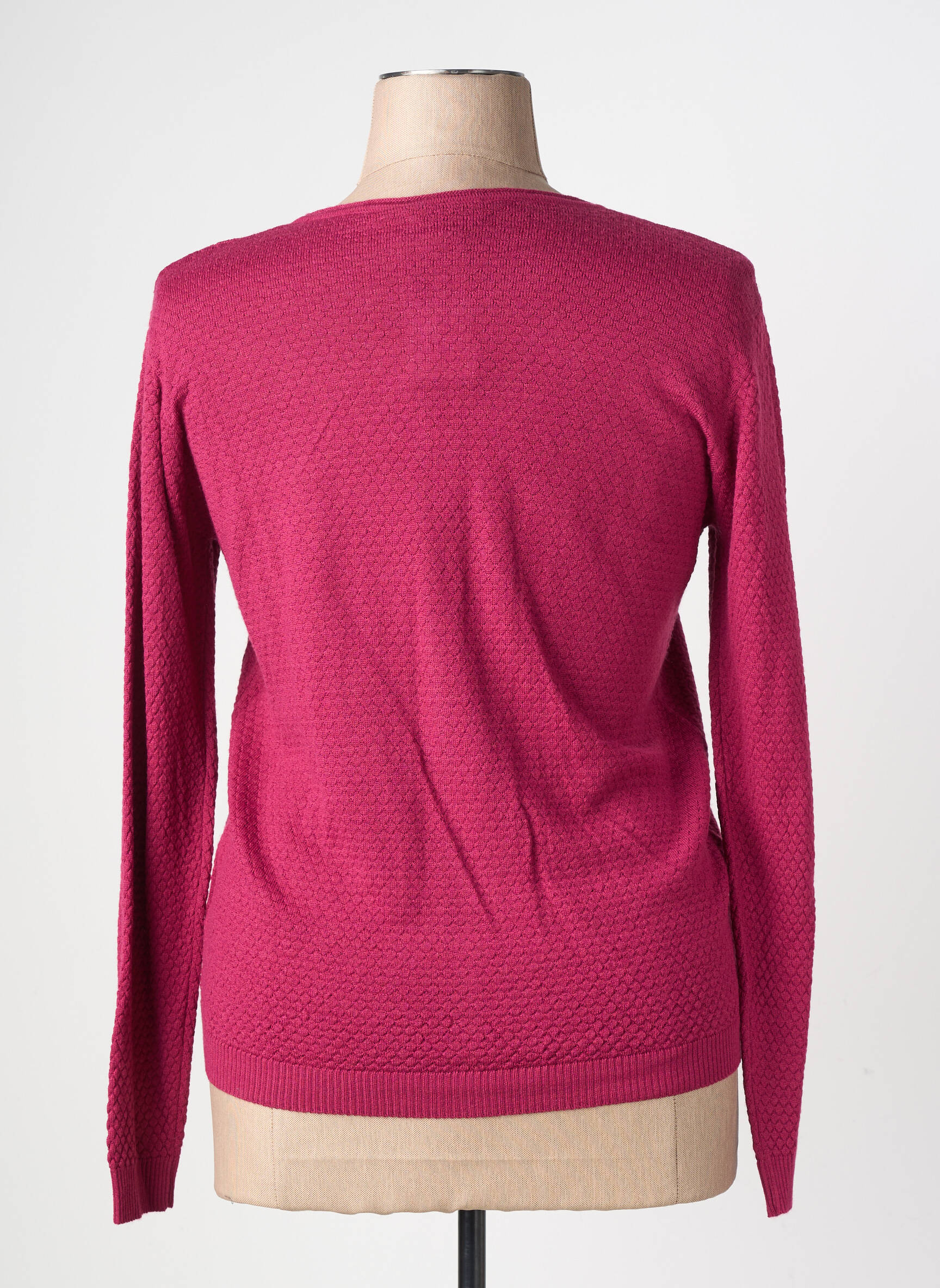 Gilet manches longues col rond violet GEVANA femme