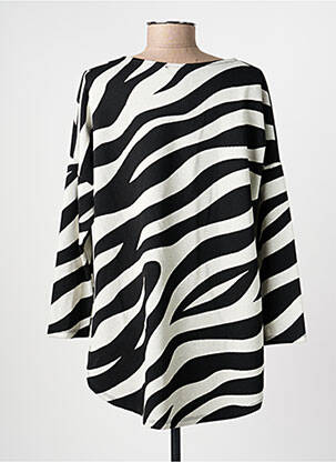 Pull tunique stretch manches longues noir GEVANA femme