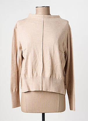 Pull tissage chiné manches longues beige GEVANA femme