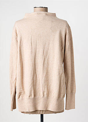Pull tissage chiné manches longues beige GEVANA femme