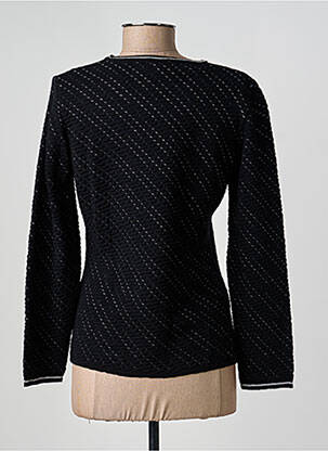 Pull coupe cintrée manches longues noir GEVANA femme