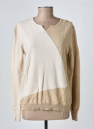 Pull stretch manches longues beige GEVANA femme