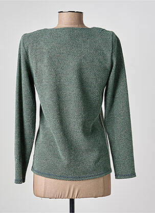 Pull tissage chiné manches longues vert BOGUAR femme