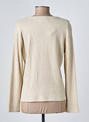 Pull coupe cintrée manches longues beige GEVANA femme