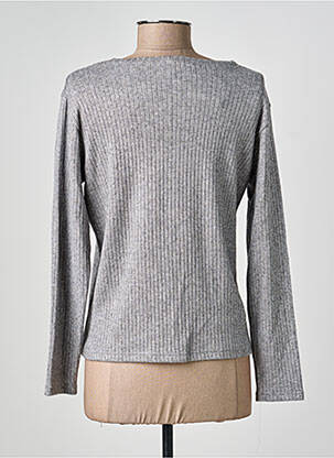 Pull coupe cintrée manches longues gris GEVANA femme