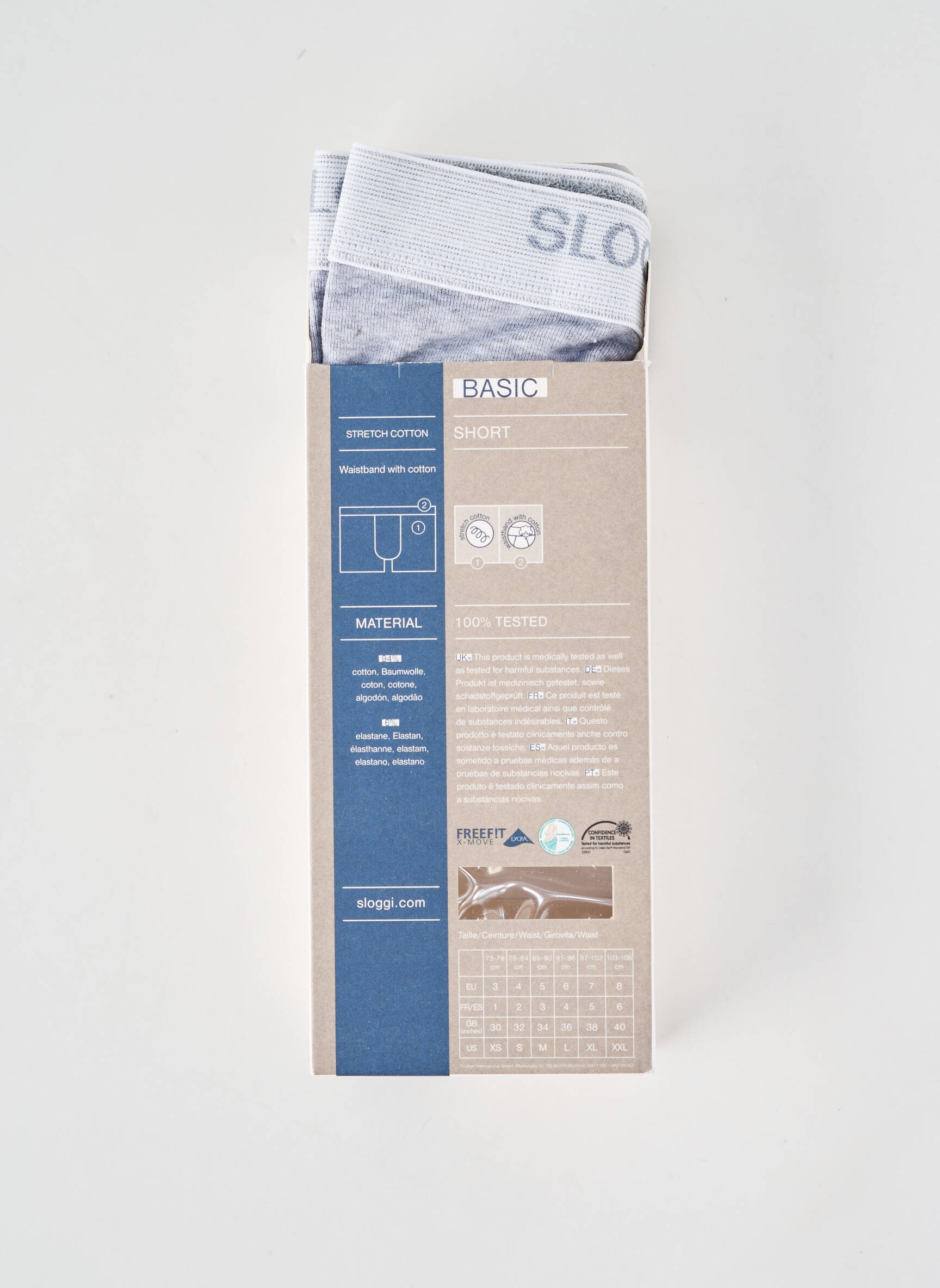 Boxer stretch gris SLOGGI homme