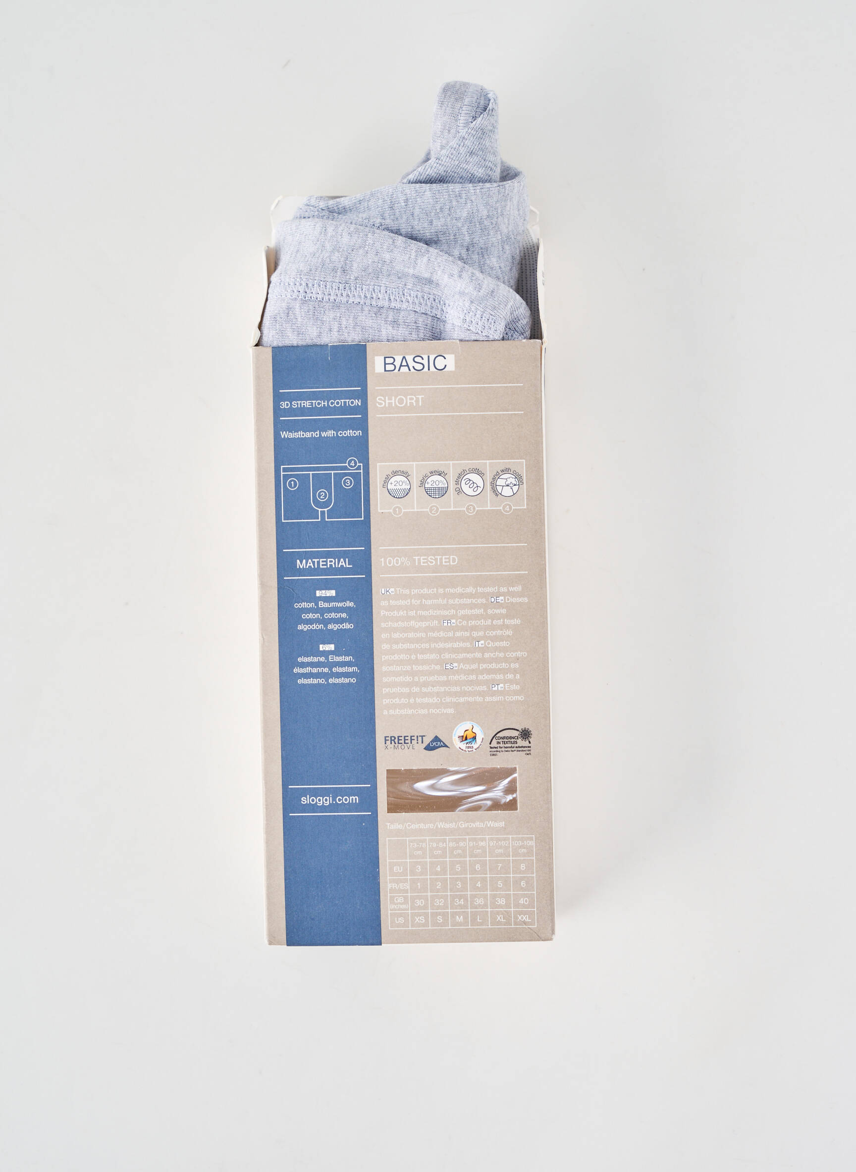 Boxer stretch gris SLOGGI homme