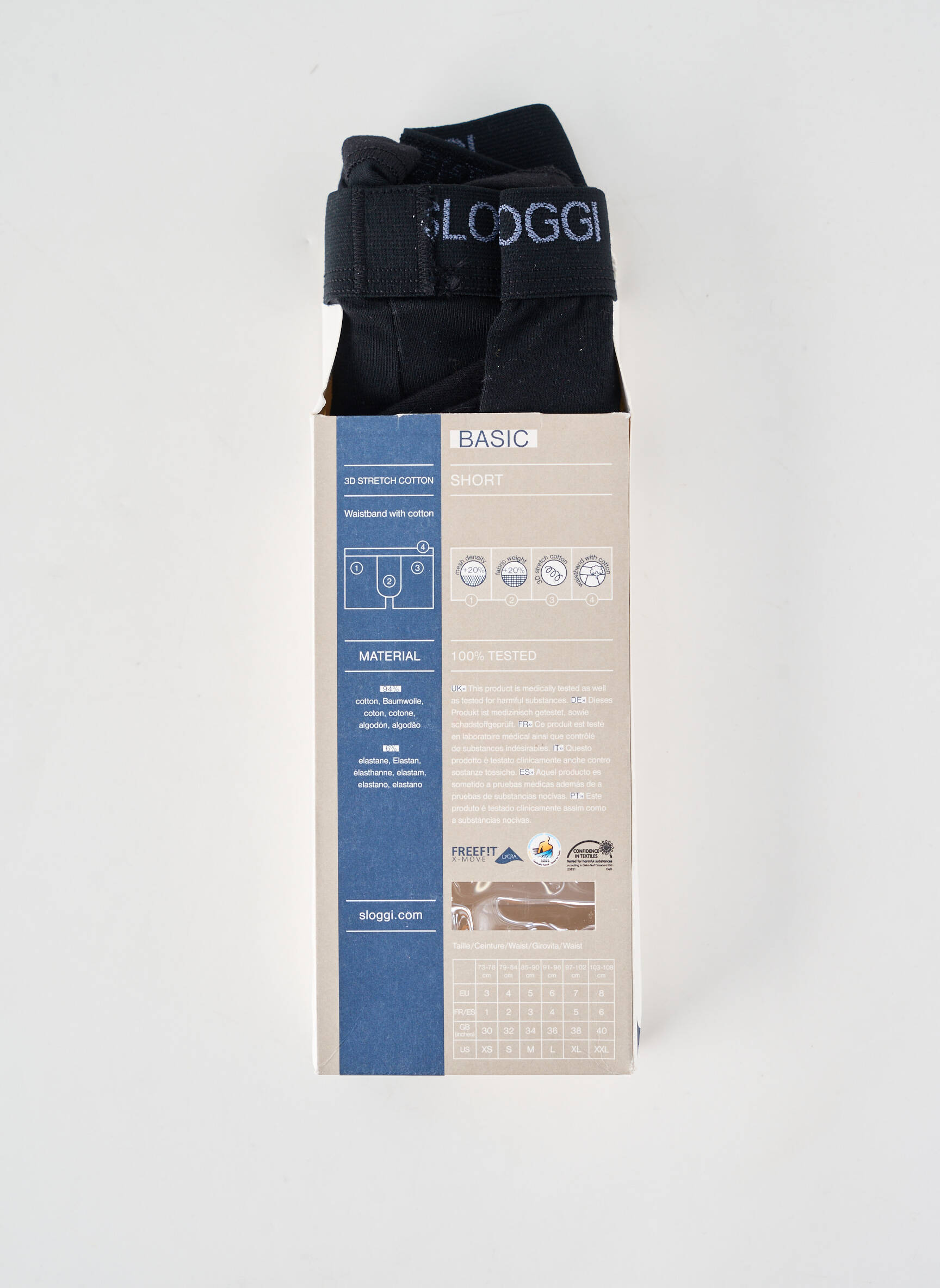 Boxer stretch noir SLOGGI homme