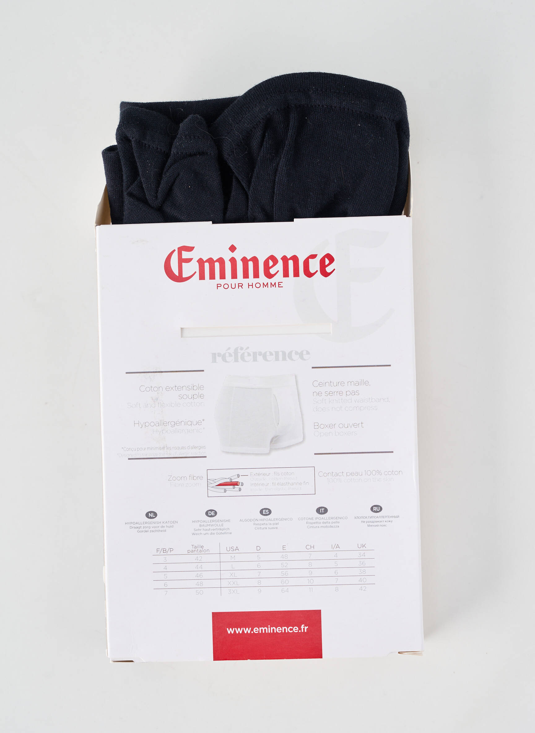 Boxer stretch noir EMINENCE homme