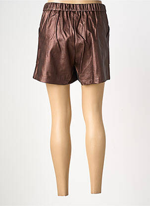 Short tissage simili-cuir taille normale marron GEVANA femme