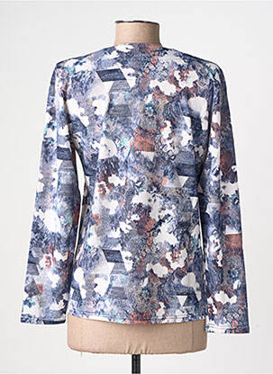 Pull coupe droite manches longues bleu GEVANA femme