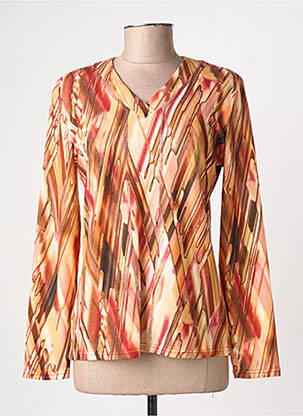 Pull coupe cintrée manches longues orange GEVANA femme