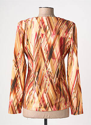 Pull coupe cintrée manches longues orange GEVANA femme