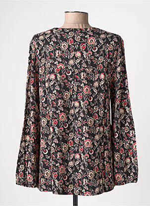Blouse tissage popeline manches longues noir GEVANA femme