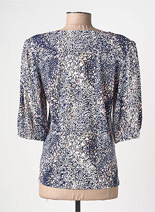 Top stretch manches 3/4 bleu GEVANA femme