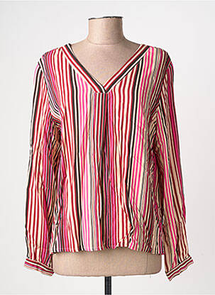 Blouse tissage popeline manches longues rose GEVANA femme