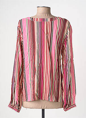 Blouse tissage popeline manches longues rose GEVANA femme