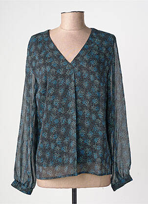 Blouse imprimé fantaisie manches longues noir GEVANA femme