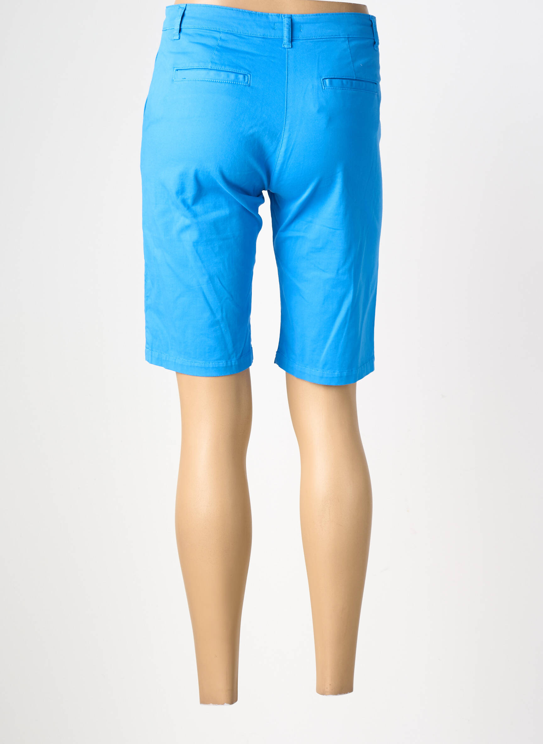 Bermuda tissage popeline taille normale bleu GEVANA femme