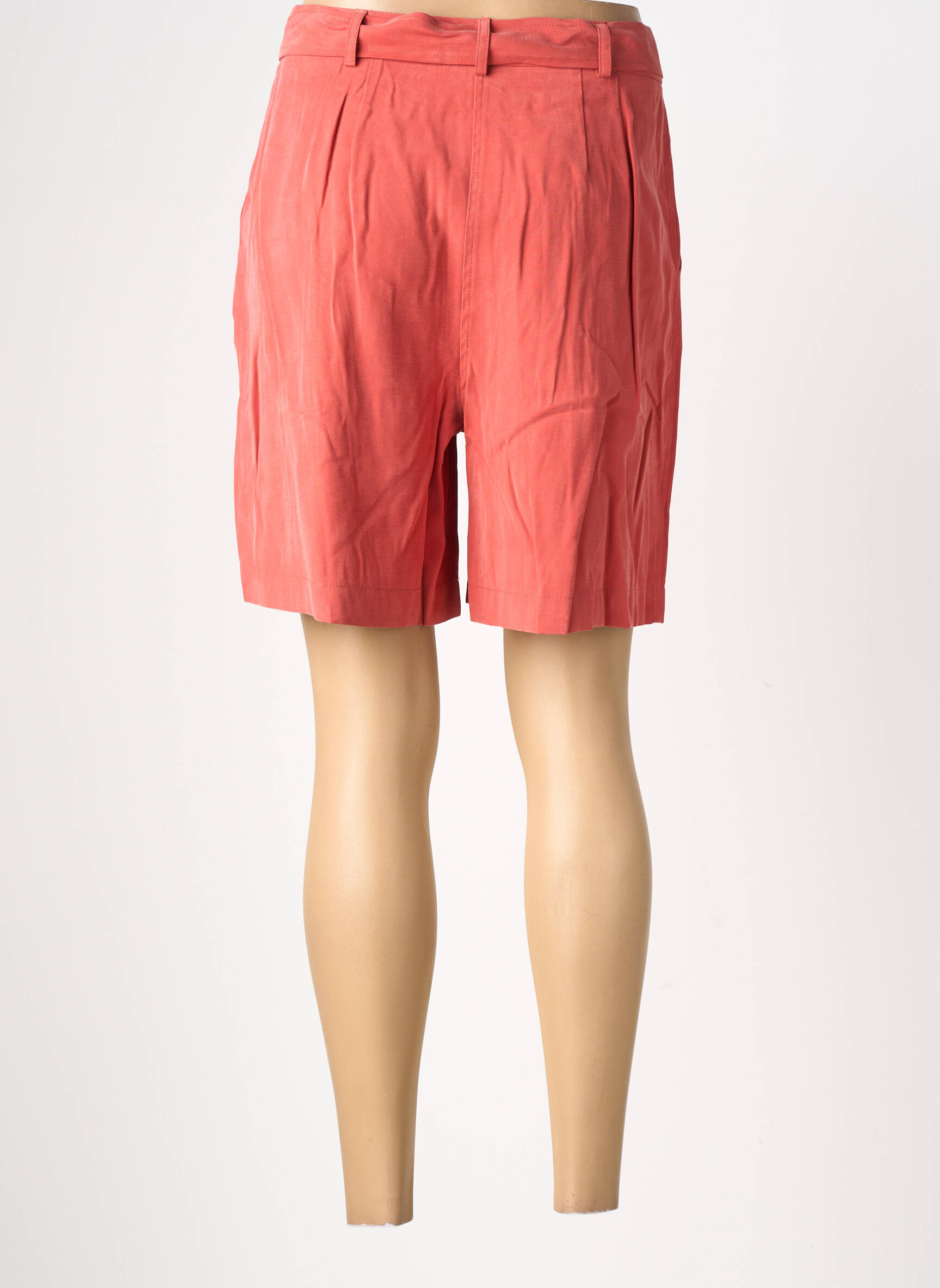 Short fermeture zippée sous rabat boutonné taille normale rouge DIVILUNE femme