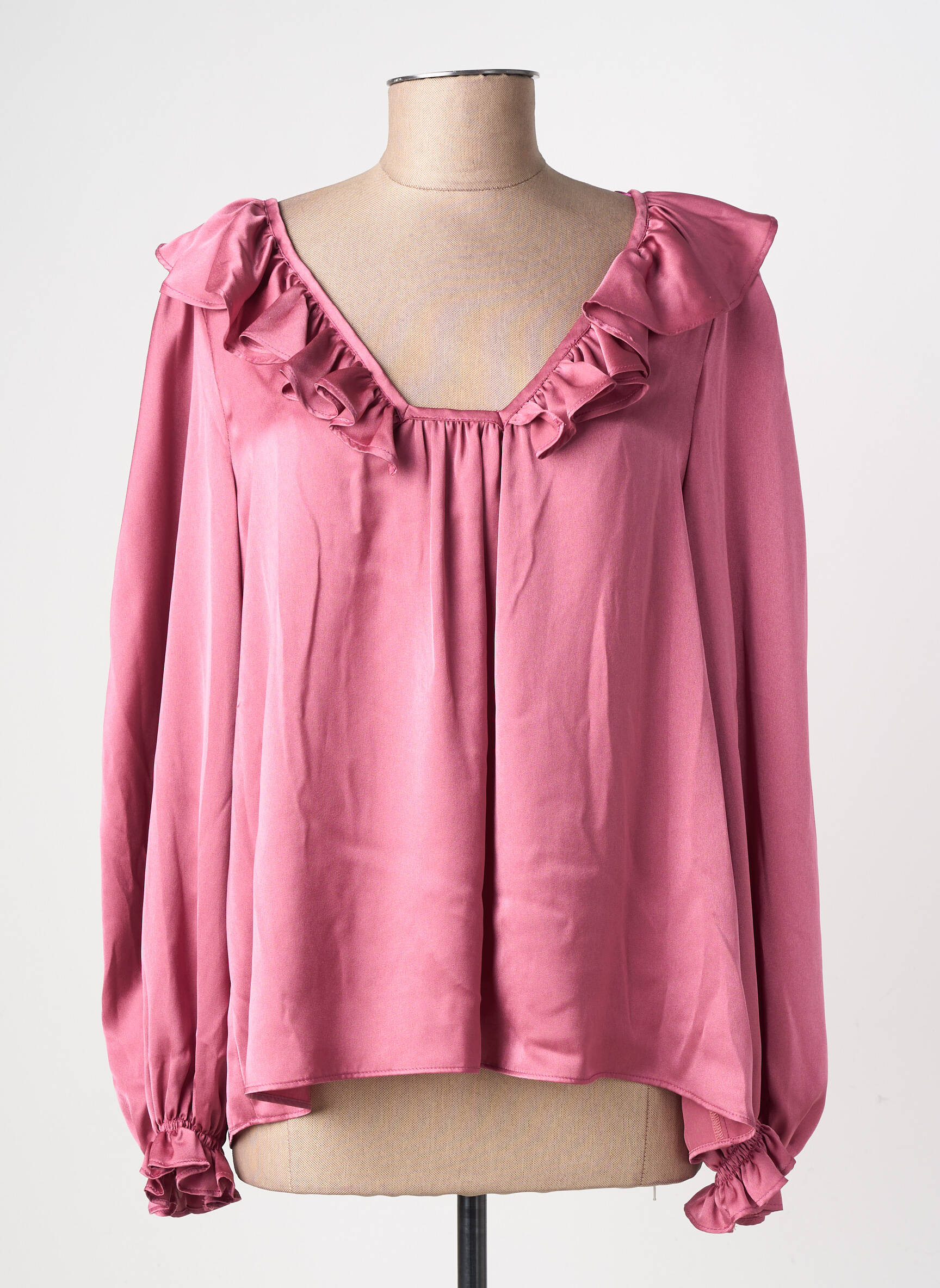Blouse manches longues manches longues rose GEVANA femme