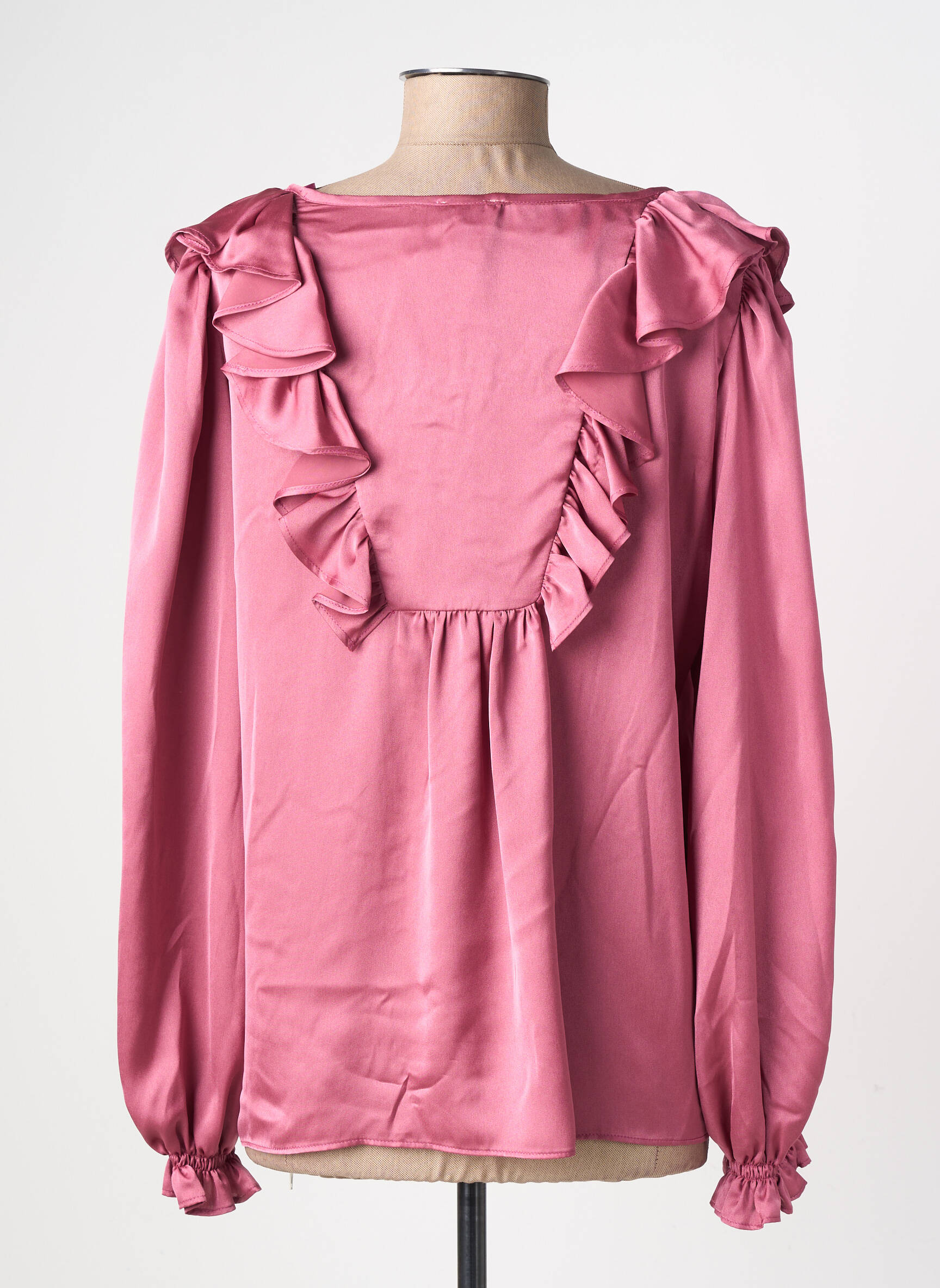 Blouse manches longues manches longues rose GEVANA femme
