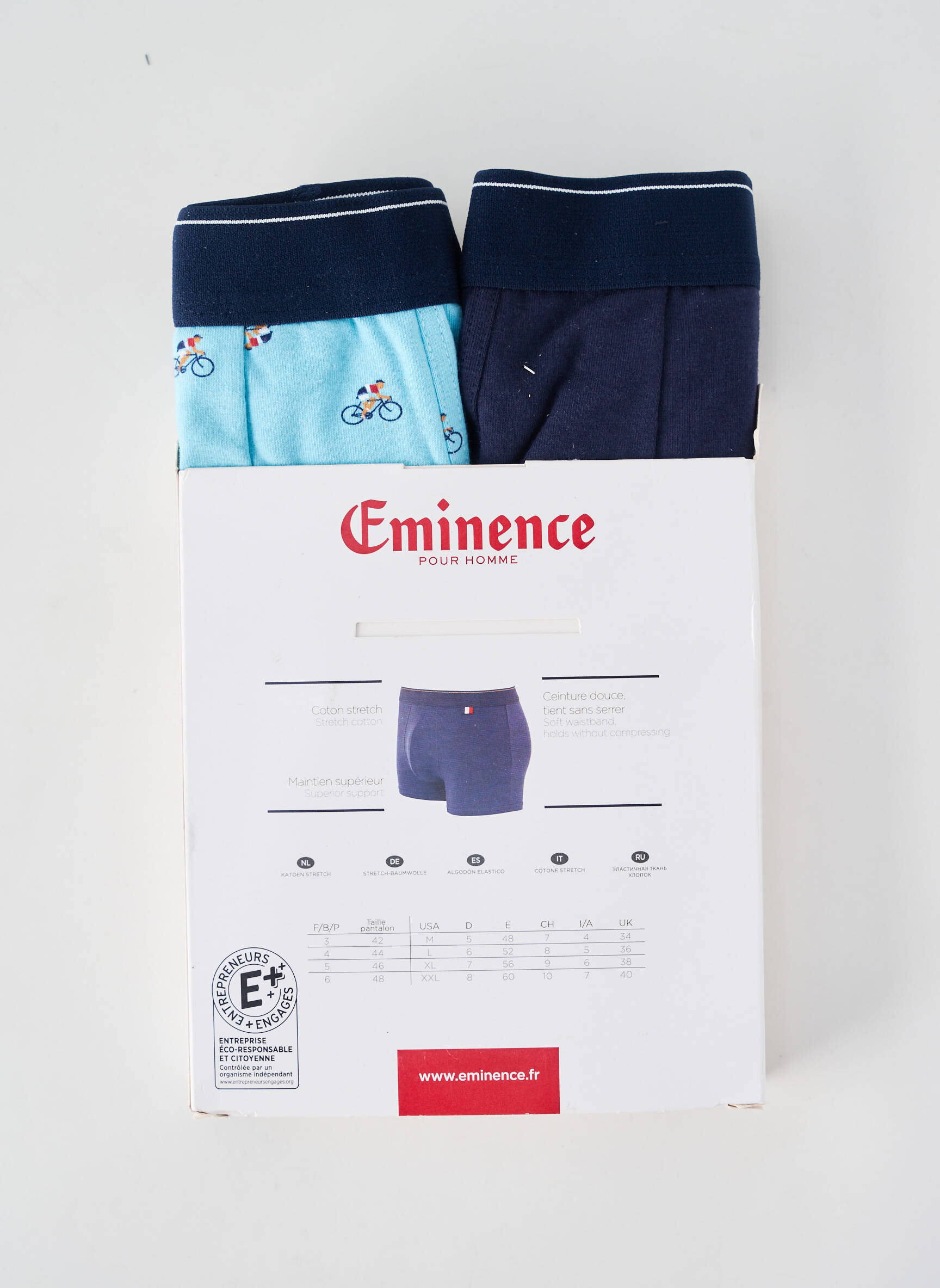 Boxer imprimé fantaisie bleu EMINENCE homme