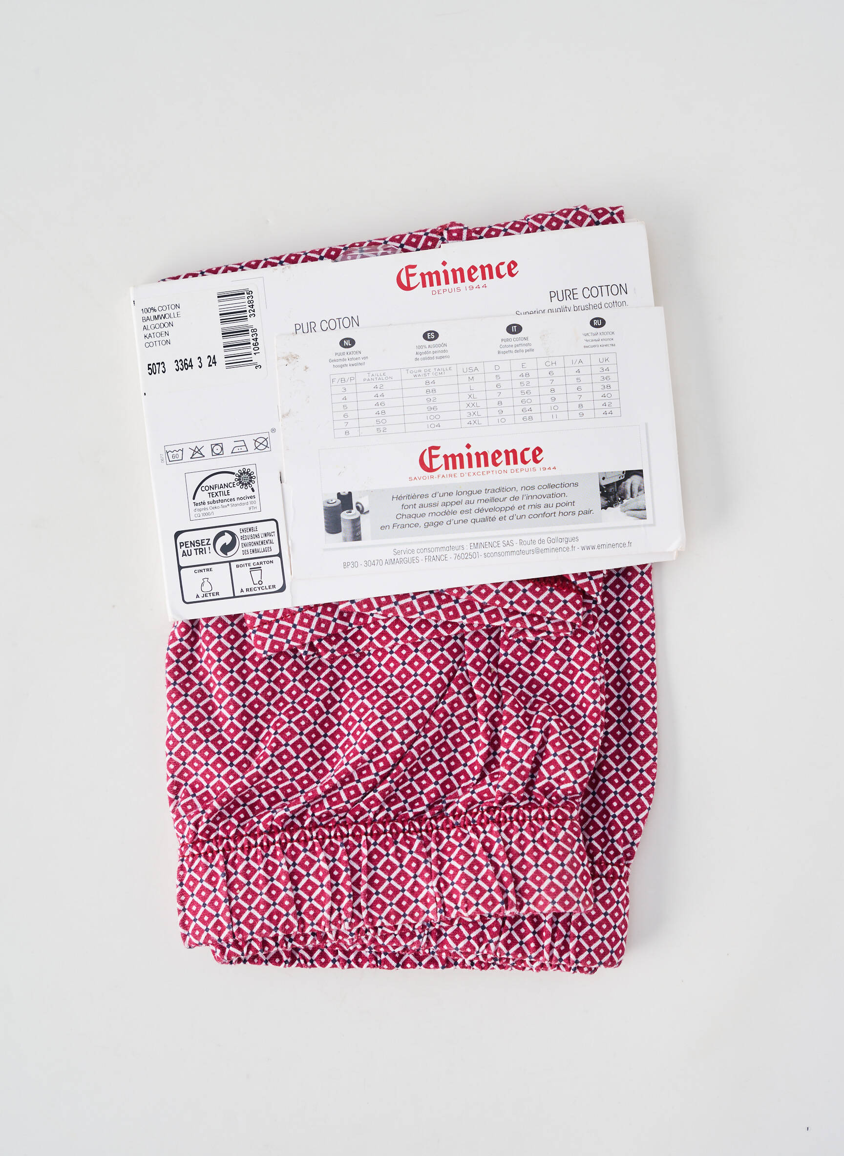 Caleçon stretch rouge EMINENCE homme