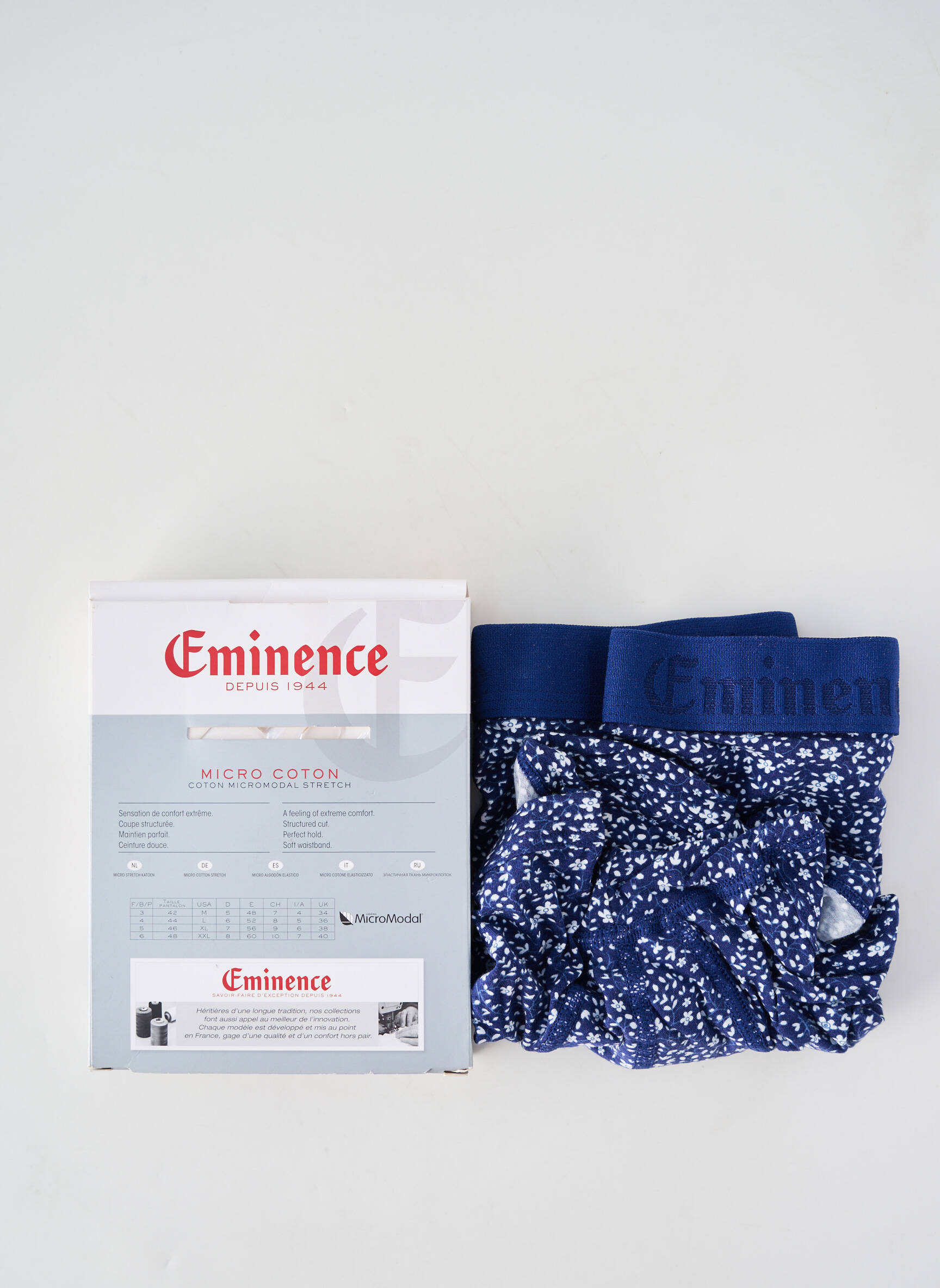 Boxer imprimé fantaisie bleu EMINENCE homme