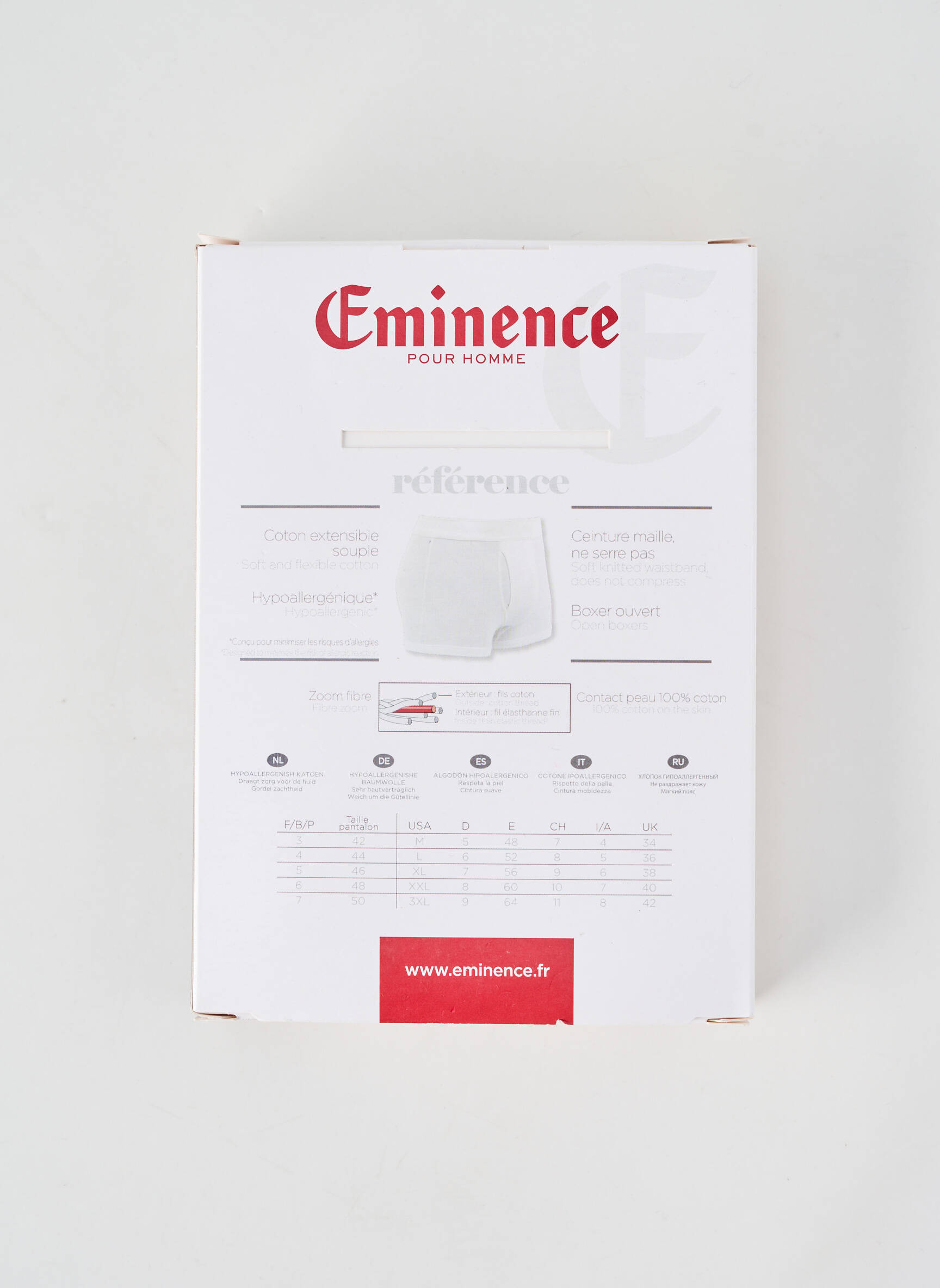 Boxer stretch blanc EMINENCE homme