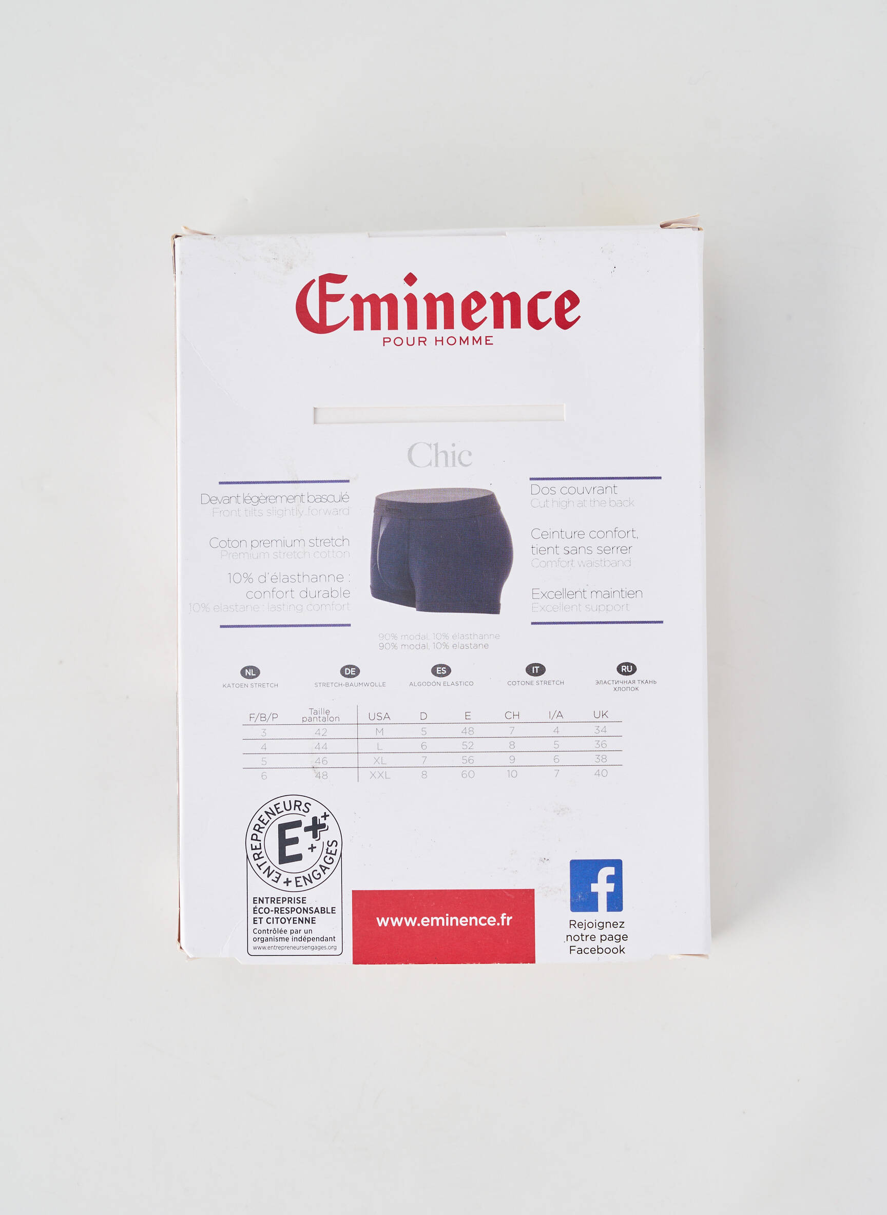 Boxer stretch blanc EMINENCE homme
