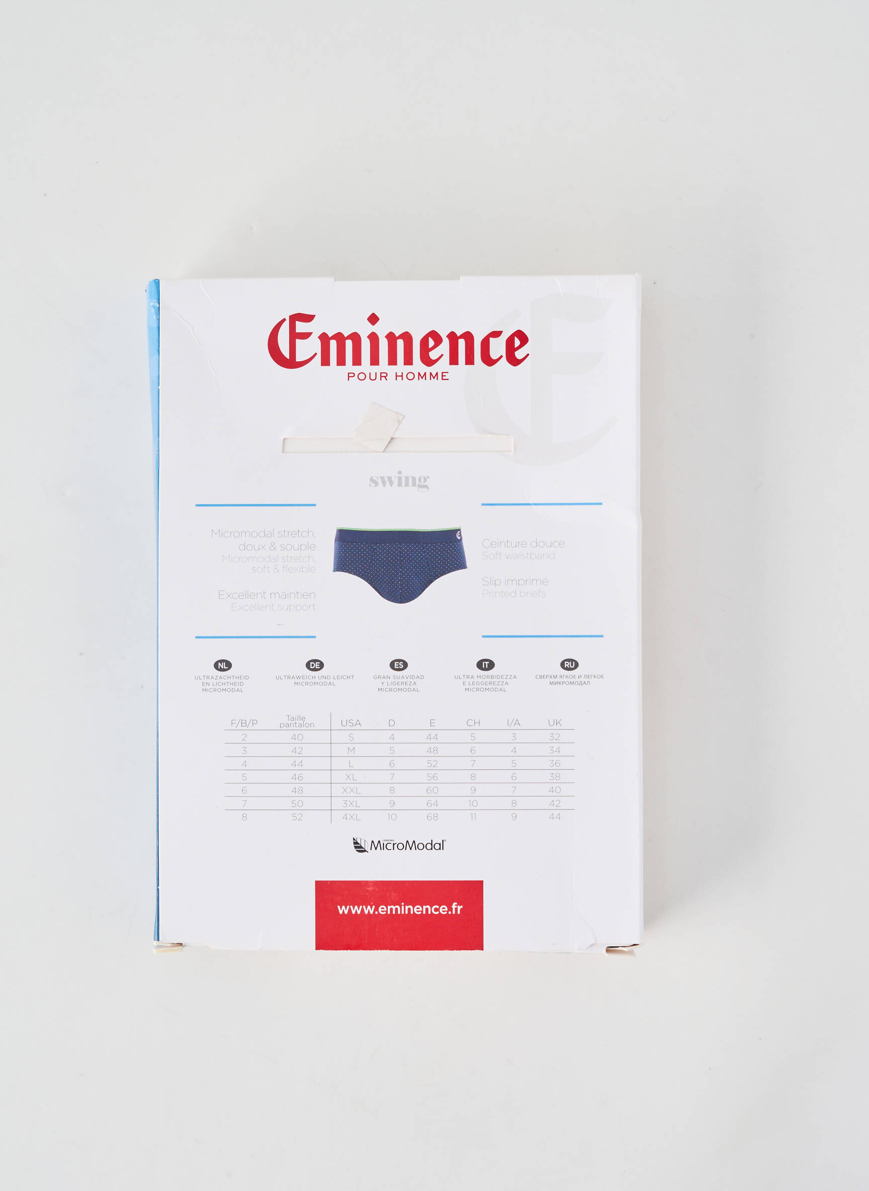 Slip imprimé pois bleu EMINENCE homme