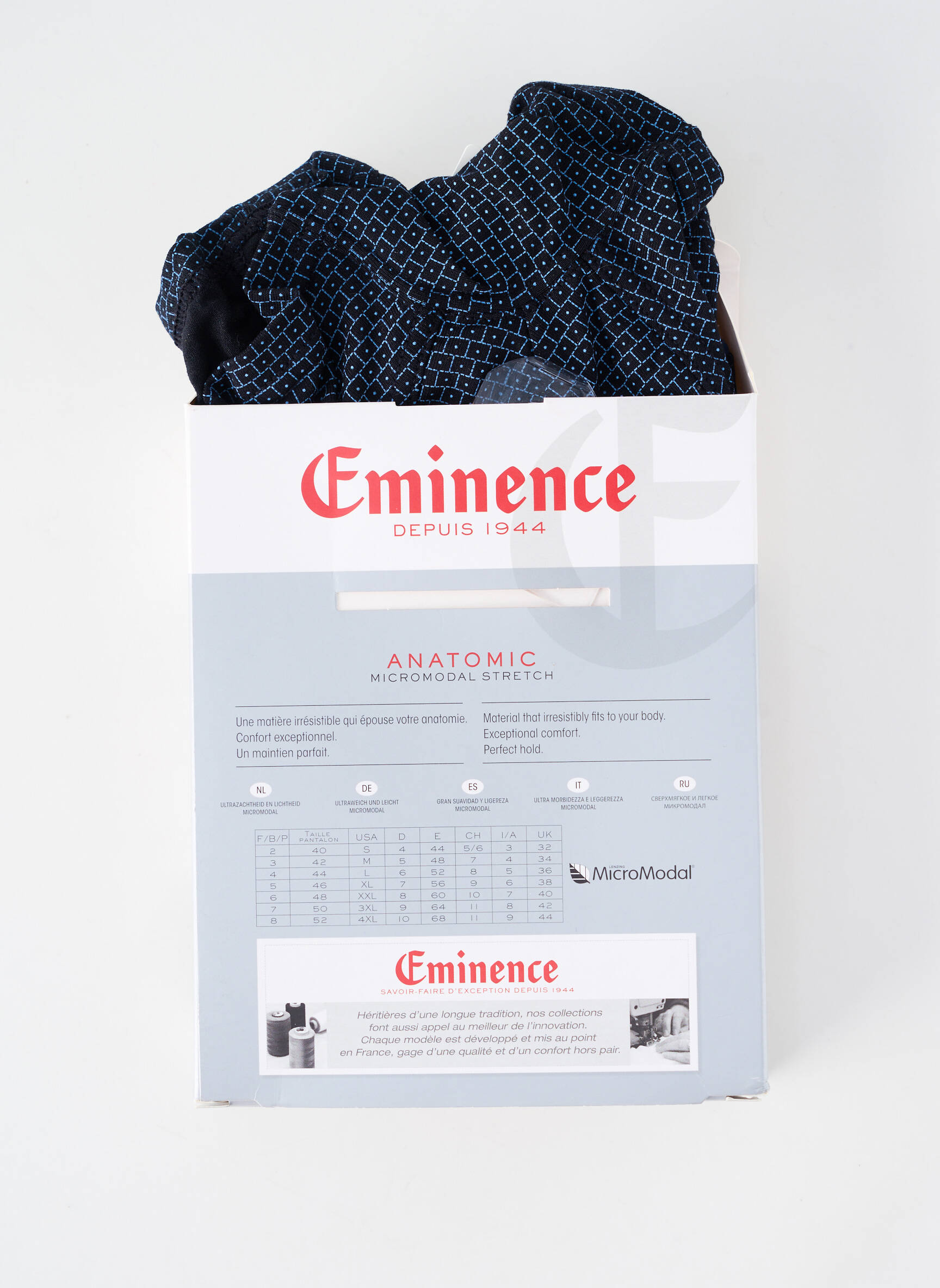 Boxer imprimé fantaisie bleu EMINENCE homme