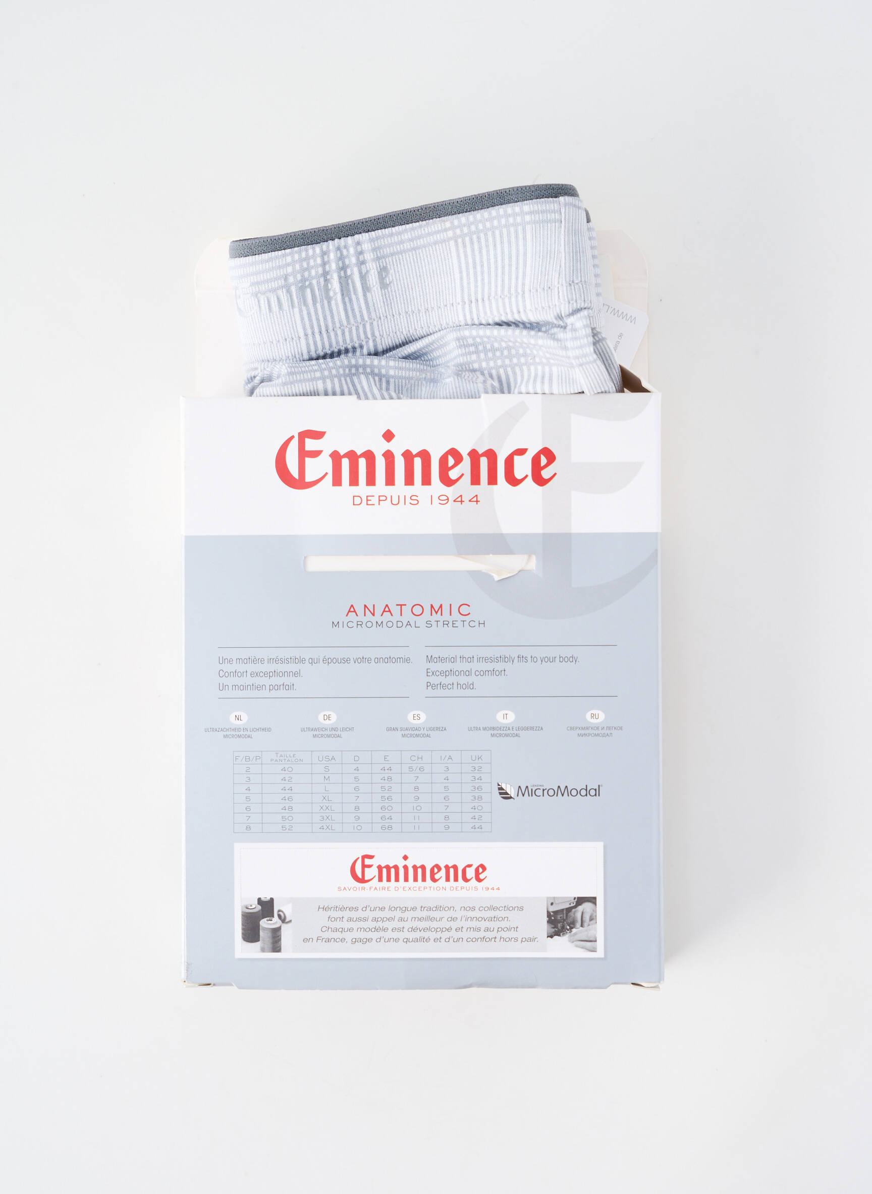 Boxer stretch gris EMINENCE homme