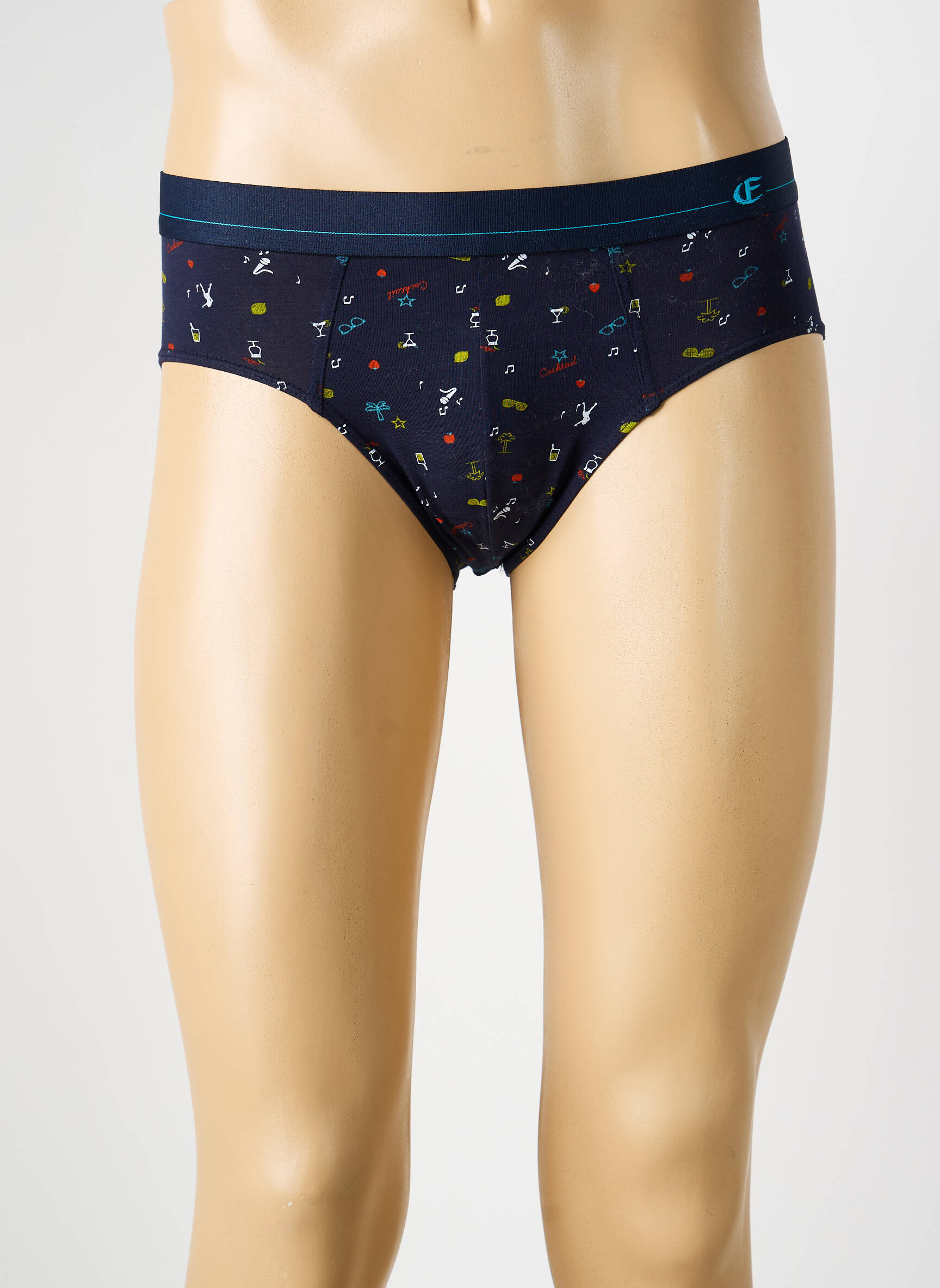 Slip imprimé fantaisie bleu EMINENCE homme