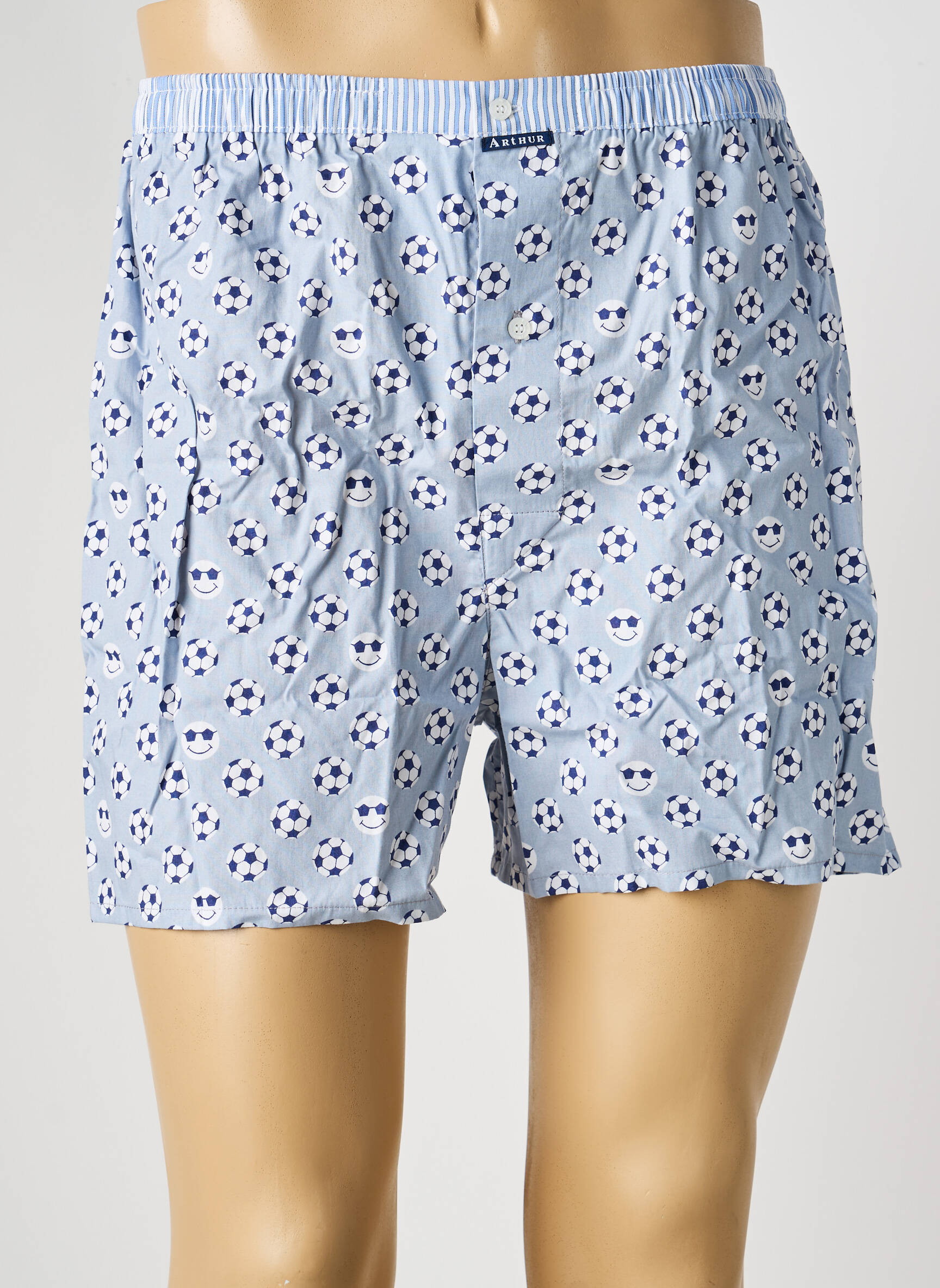 Caleçon tissage popeline bleu ARTHUR homme