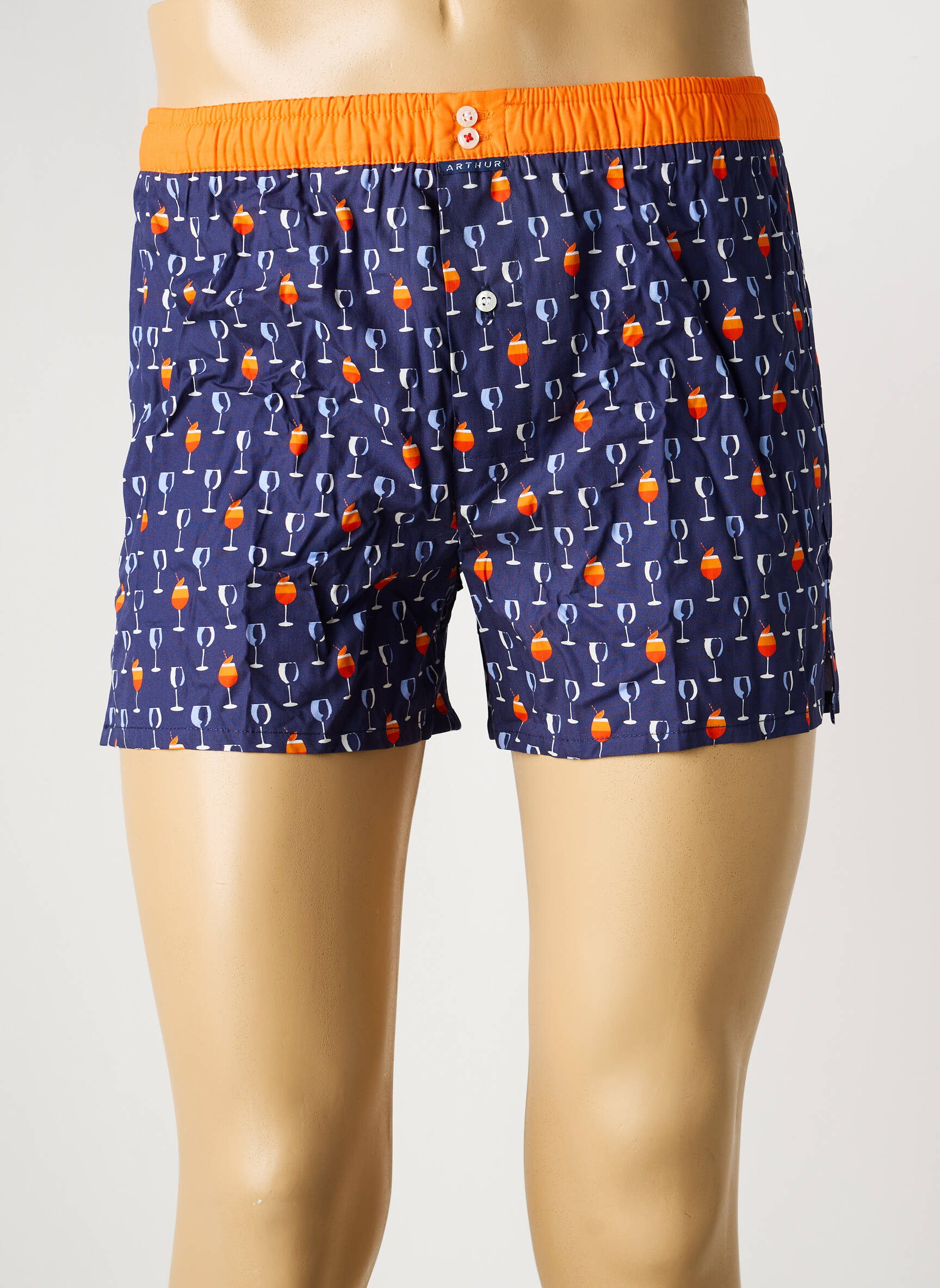 Caleçon tissage popeline bleu ARTHUR homme