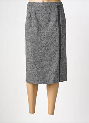 Jupe mi-longue coupe droite gris GEVANA femme