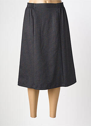 Jupe mi-longue stretch gris GEVANA femme