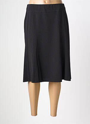 Jupe mi-longue stretch noir GEVANA femme