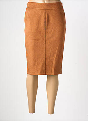 Jupe mi-longue stretch orange GEVANA femme