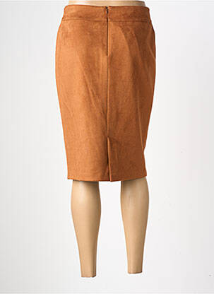 Jupe mi-longue stretch orange GEVANA femme