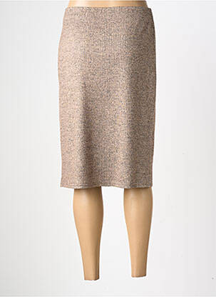 Jupe mi-longue stretch beige GEVANA femme